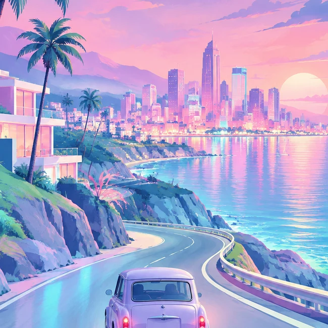Neon Night Drive illustrated cover
