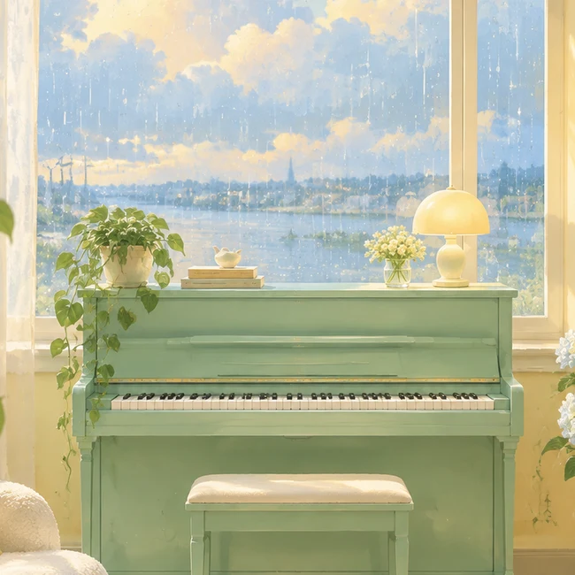 Soft Piano Rain illustrated cover